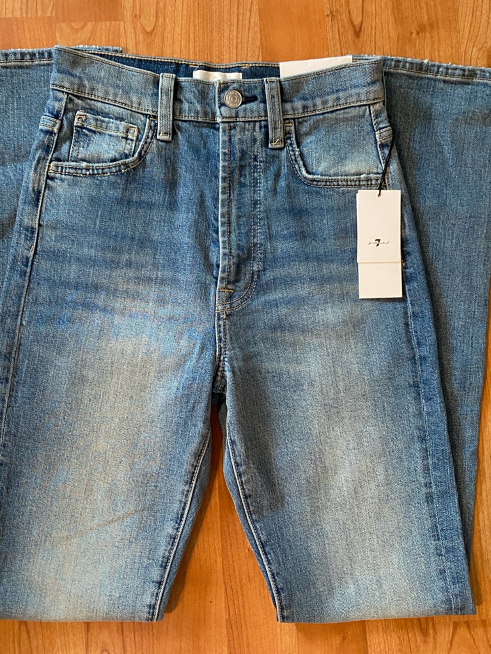 7 For All Mankind Light Blue Slim Straight Jeans Women’s Size 24(0)